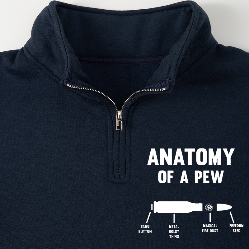 Maturelion Men's Sweatshirt Anatomy Of A Pew Half Zip Fleece Sweatshirt