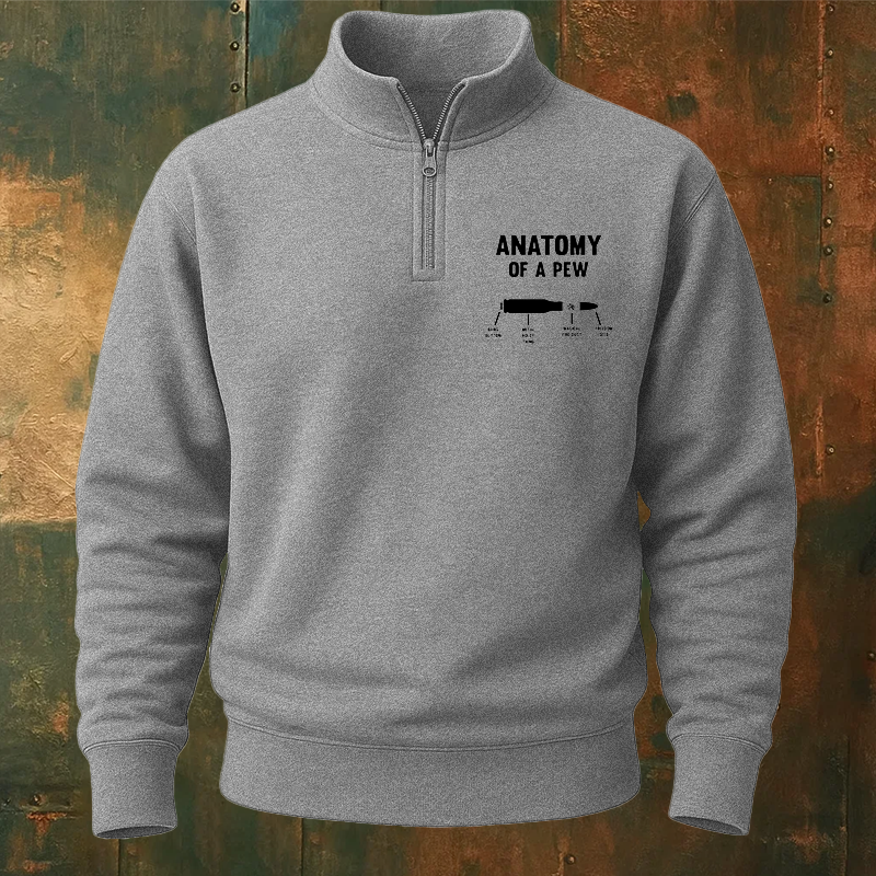 Maturelion Men's Sweatshirt Anatomy Of A Pew Half Zip Fleece Sweatshirt