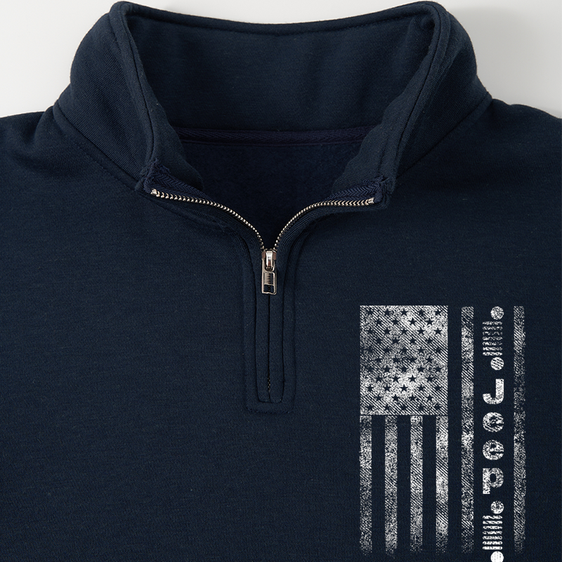 Maturelion Men's Sweatshirt American Jeep Half Zip Fleece Sweatshirt