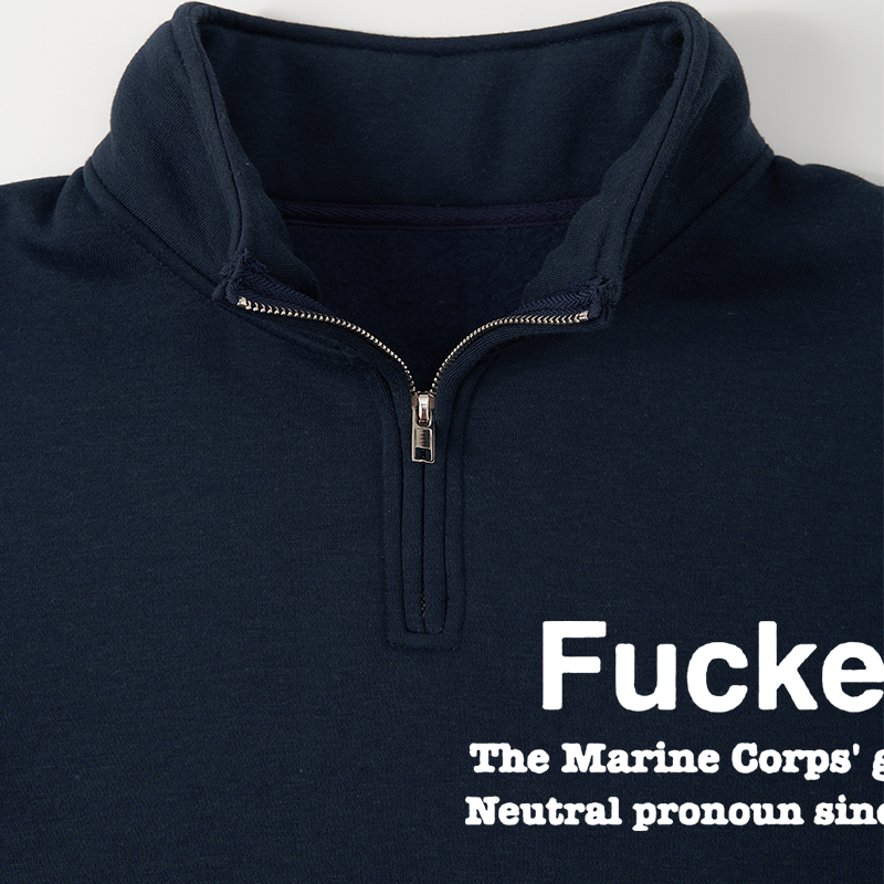 Men's Sweatshirt Fucker Half Zip Fleece Sweatshirt