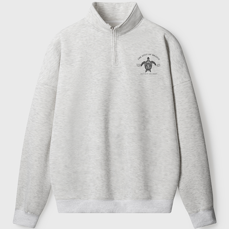 Men's Sweatshirt Gulf of Mexico ESTD 1550 Stay Salty And Resist Half Zip Fleece Sweatshirt