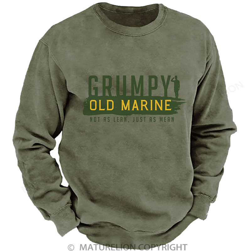 Maturelion Men's Grumpy Old Marine Washed Sweatshirt