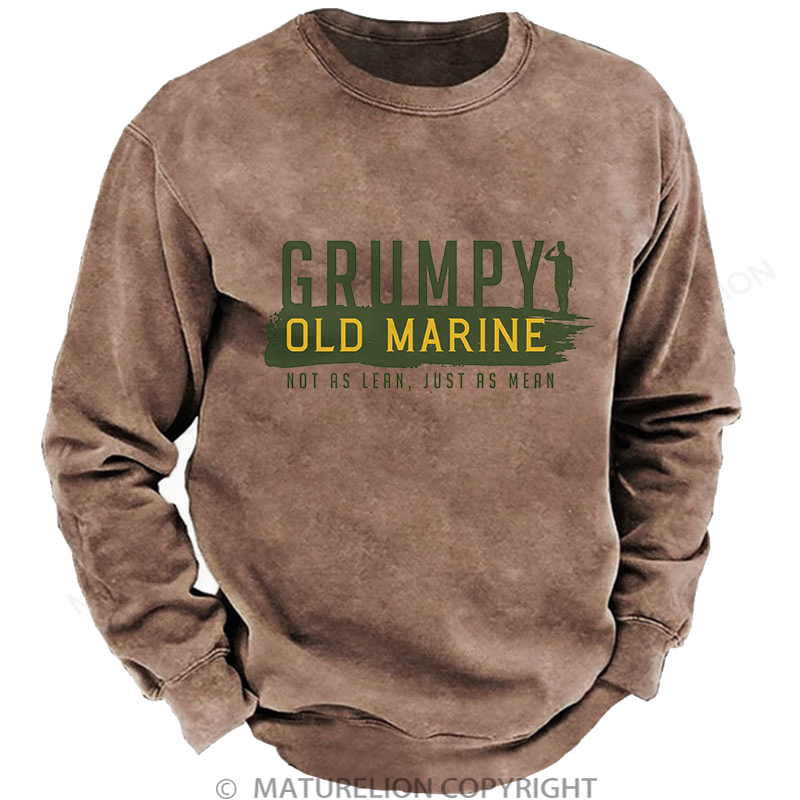 Maturelion Men's Grumpy Old Marine Washed Sweatshirt