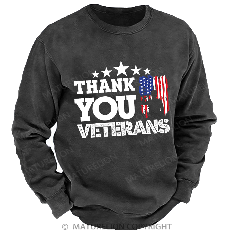Maturelion Thank You Veterans Washed Hoodie