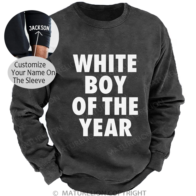 Maturelion White Boy Of The Year Washed Sweatshirt