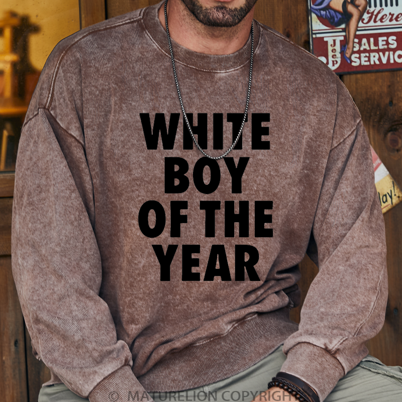 Maturelion White Boy Of The Year Washed Sweatshirt
