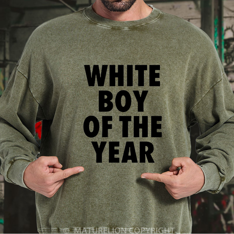 Maturelion White Boy Of The Year Washed Sweatshirt