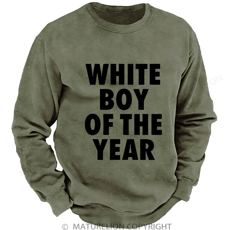 Maturelion White Boy Of The Year Washed Sweatshirt