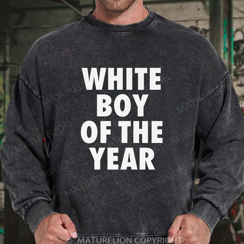 Maturelion White Boy Of The Year Washed Sweatshirt