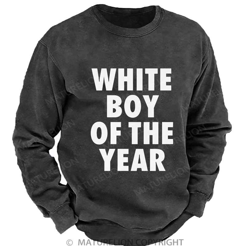 Maturelion White Boy Of The Year Washed Sweatshirt
