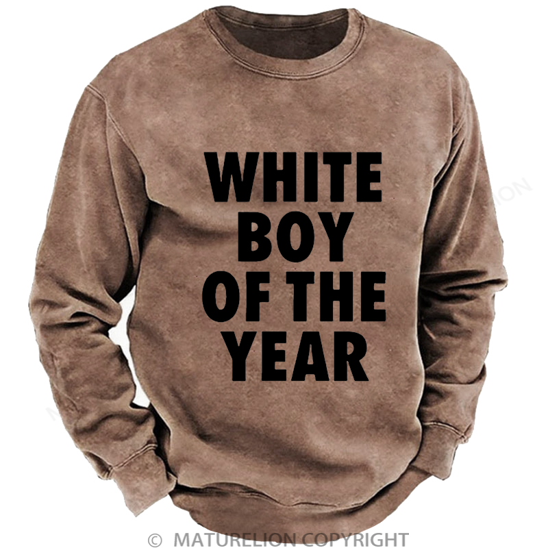 Maturelion White Boy Of The Year Washed Sweatshirt
