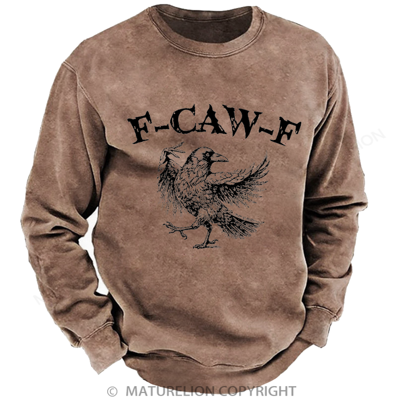 Maturelion Men's Sweatshirt F-Caw-F Washed Sweatshirt