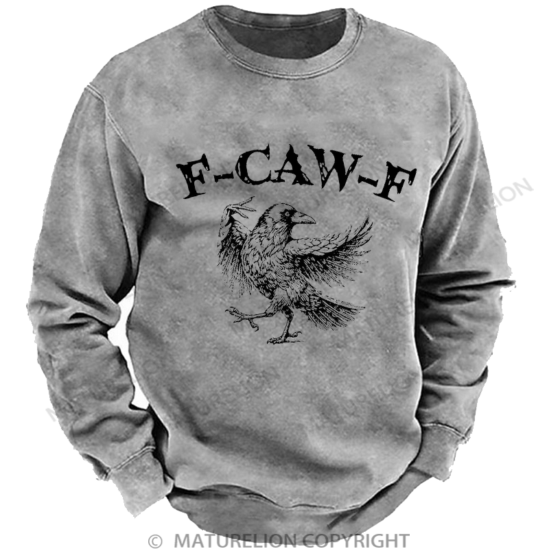 Maturelion Men's Sweatshirt F-Caw-F Washed Sweatshirt