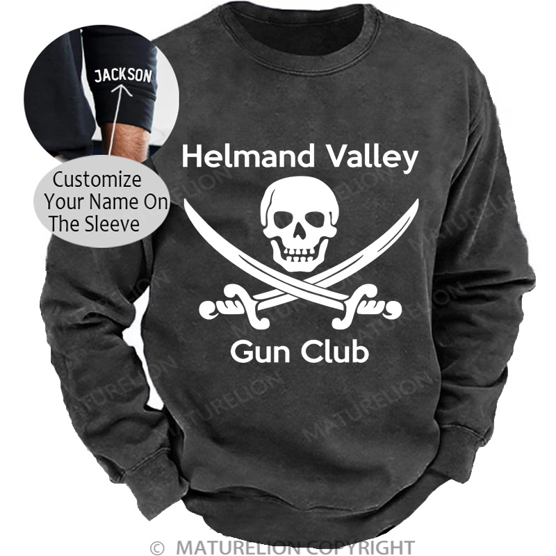 Maturelion Men's Sweatshirt Helmand Valley Gun Club DTG Washed Sweatshirt
