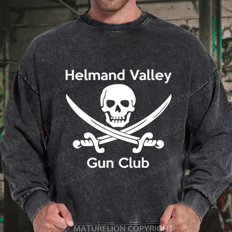 Maturelion Men's Sweatshirt Helmand Valley Gun Club DTG Washed Sweatshirt