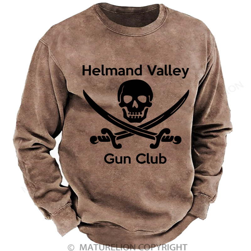 Maturelion Men's Sweatshirt Helmand Valley Gun Club DTG Washed Sweatshirt