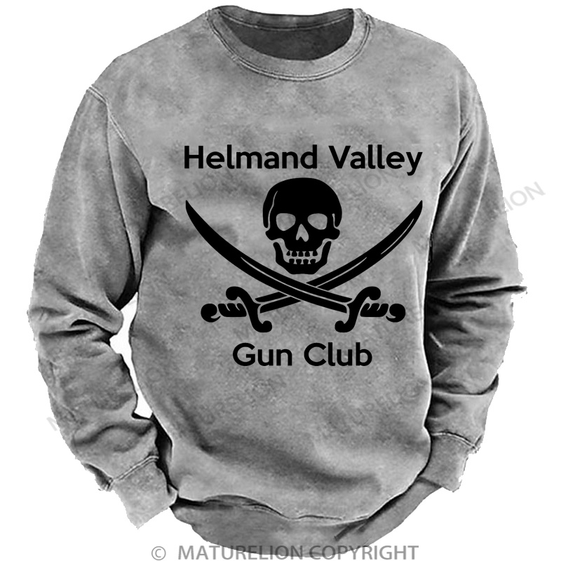 Maturelion Men's Sweatshirt Helmand Valley Gun Club DTG Washed Sweatshirt