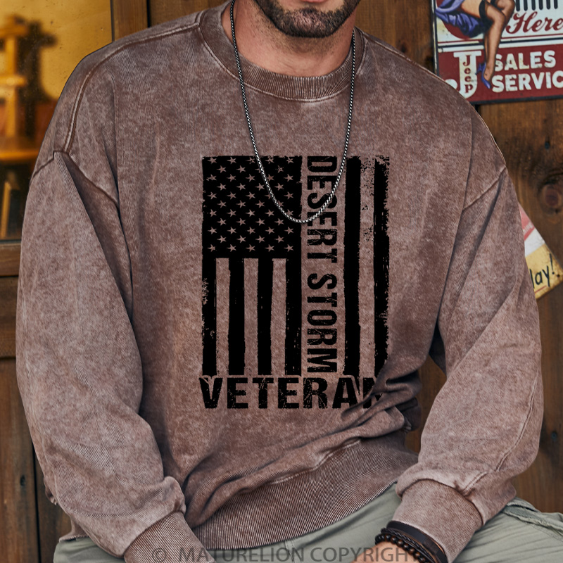 Maturelion Men's Sweatshirt Desert Storm DTG Washed Sweatshirt