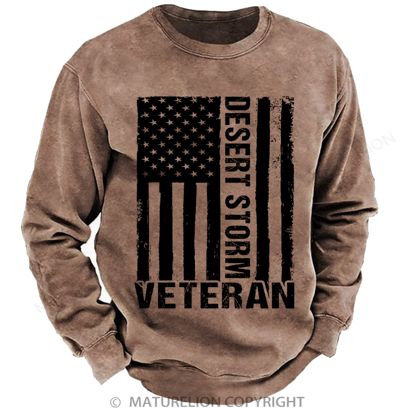 Maturelion Men's Sweatshirt Desert Storm DTG Washed Sweatshirt