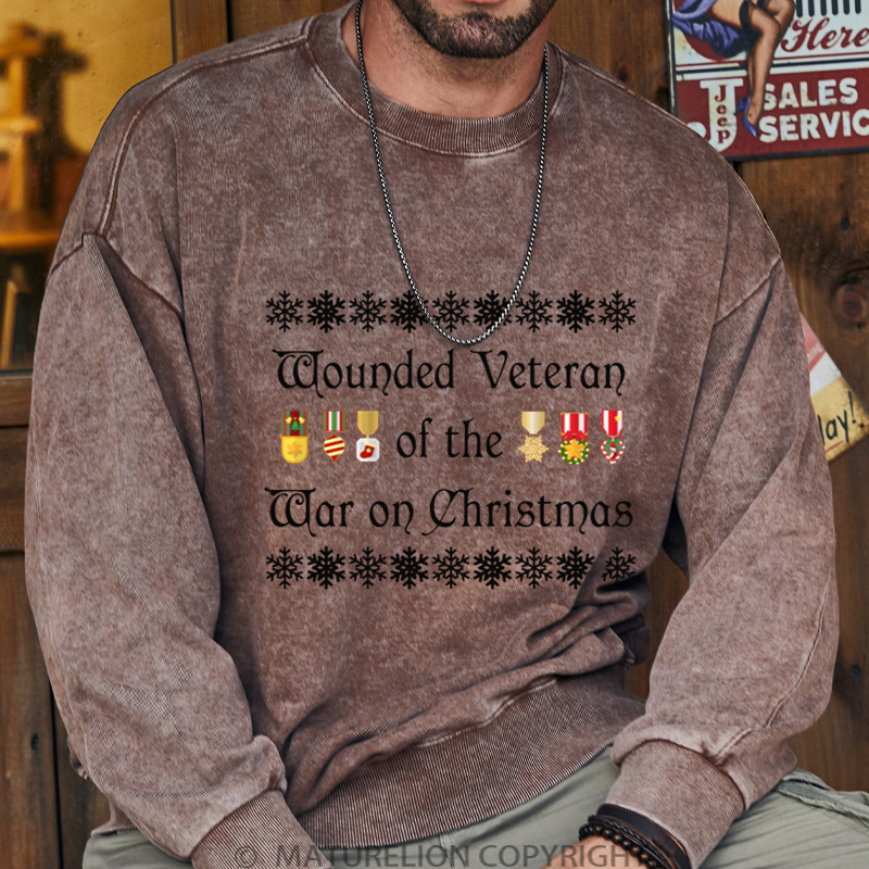 Maturelion Men's Sweatshirt War on DTG Washed Sweatshirt