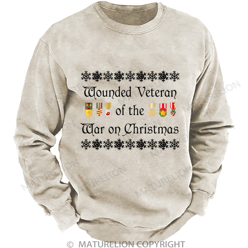 Maturelion Men's Sweatshirt War on DTG Washed Sweatshirt