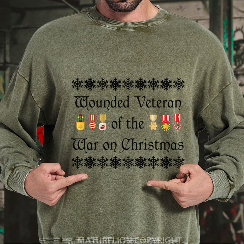 Maturelion Men's Sweatshirt War on DTG Washed Sweatshirt