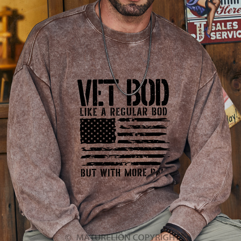 Maturelion Men's Sweatshirt Dad Gifts DTG Washed Sweatshirt