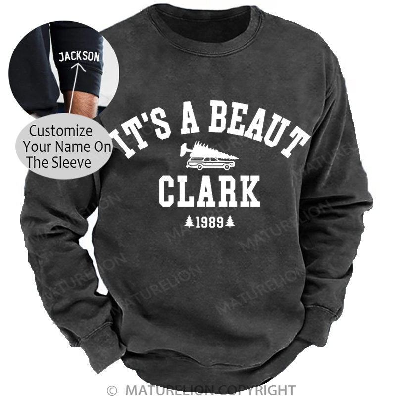 Maturelion Christmas Sweatshirt It's a Beaut Clark DTG Washed Sweatshirt