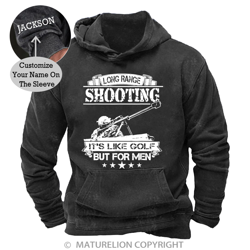 Maturelion Men's Hoodies Long Range Shooting It's Like Golf But For Men Hoodie
