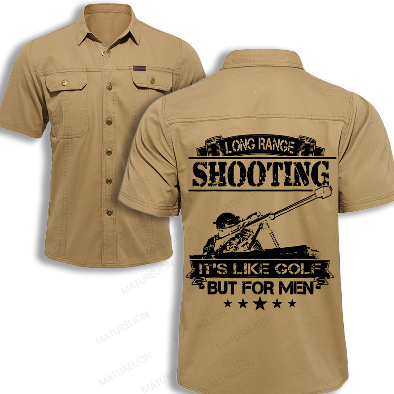 Maturelion Men's Work Shirt Long Range Shooting It's Like Golf But For Men Work Shirt