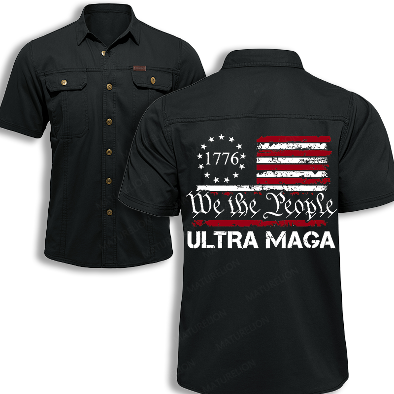 Maturelion Men's Work Shirt 1776 We The People Ultra Maga Work Shirt