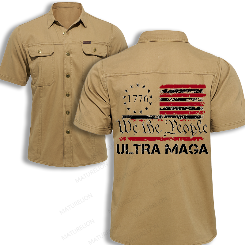 Maturelion Men's Work Shirt 1776 We The People Ultra Maga Work Shirt