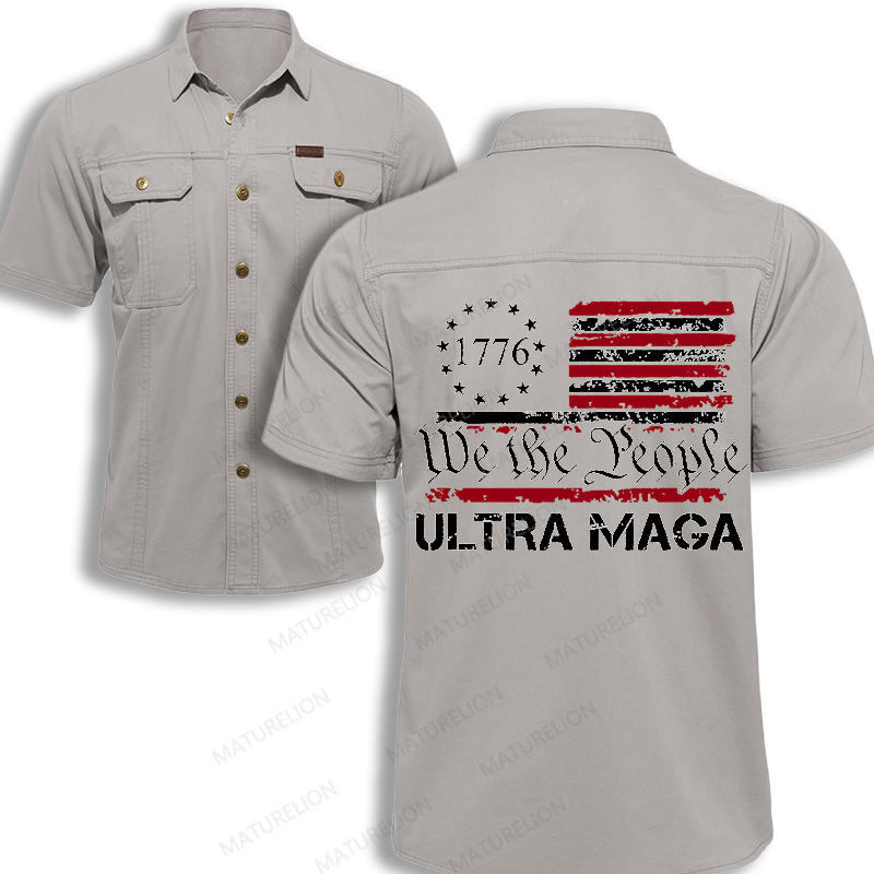 Maturelion Men's Work Shirt 1776 We The People Ultra Maga Work Shirt