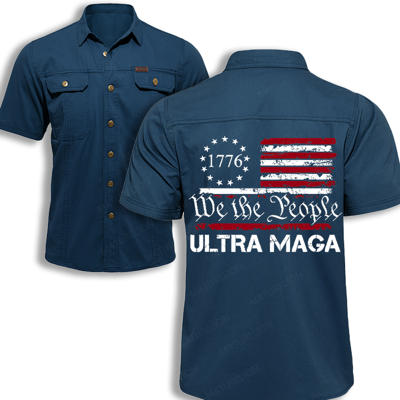 Maturelion Men's Work Shirt 1776 We The People Ultra Maga Work Shirt