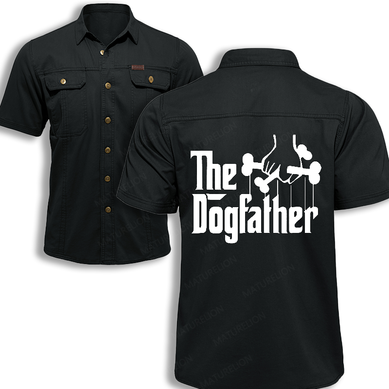 Maturelion Men's Work Shirt The Dogfather Work Shirt