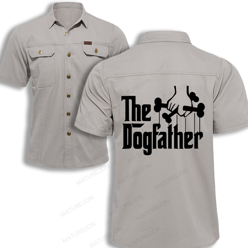 Maturelion Men's Work Shirt The Dogfather Work Shirt
