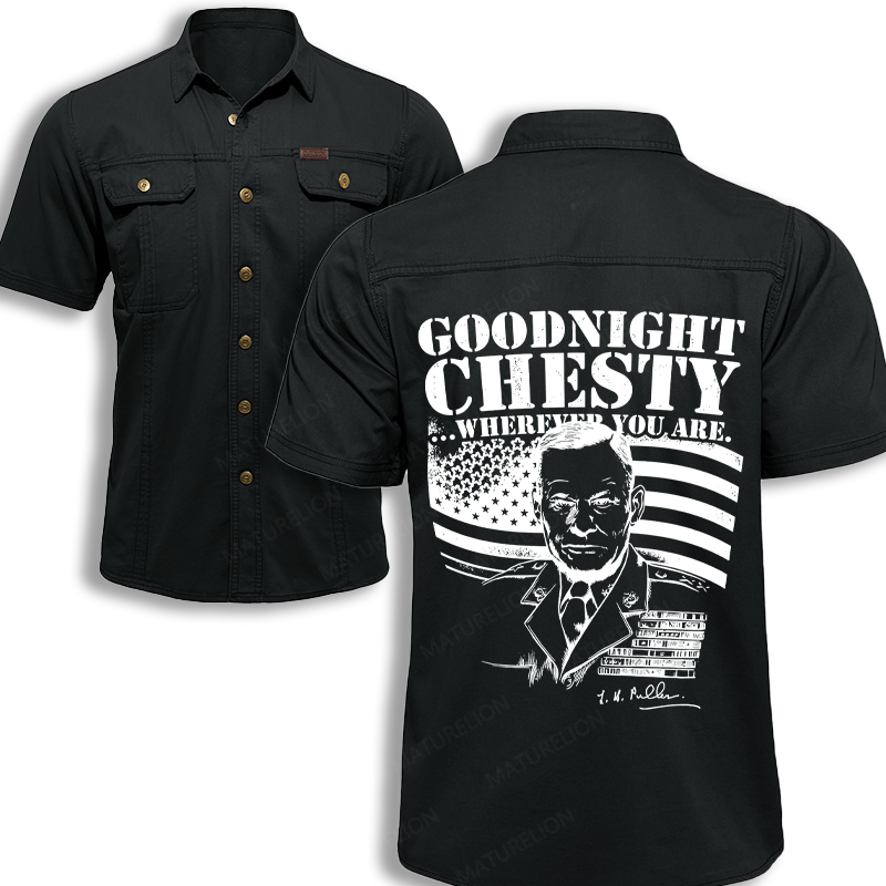 Maturelion Men's Work Shirt Goodnight Chesty Work Shirt