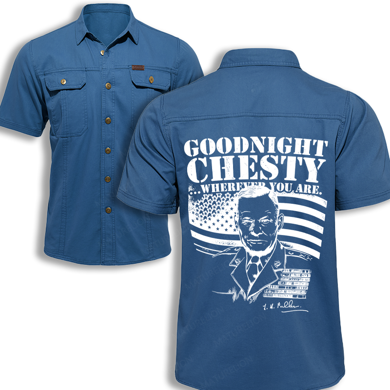 Maturelion Men's Work Shirt Goodnight Chesty Work Shirt