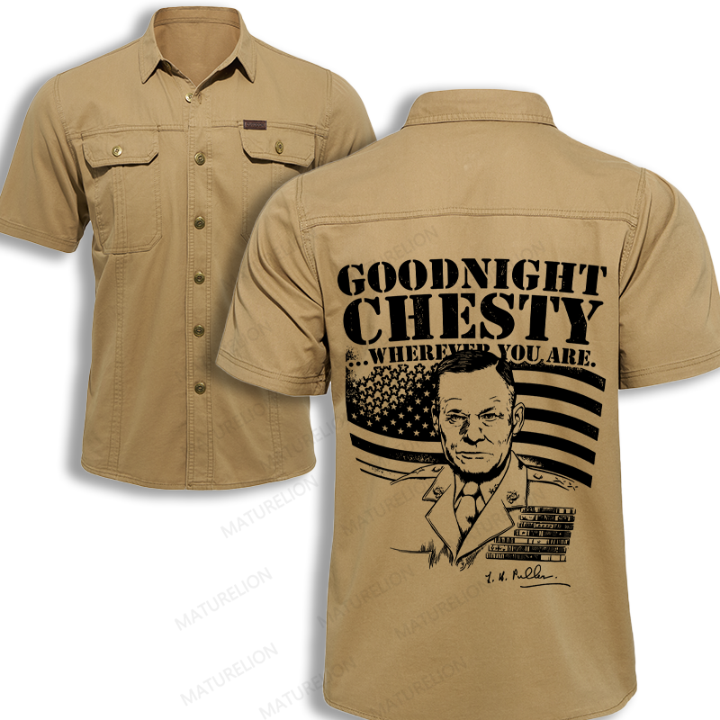 Maturelion Men's Work Shirt Goodnight Chesty Work Shirt