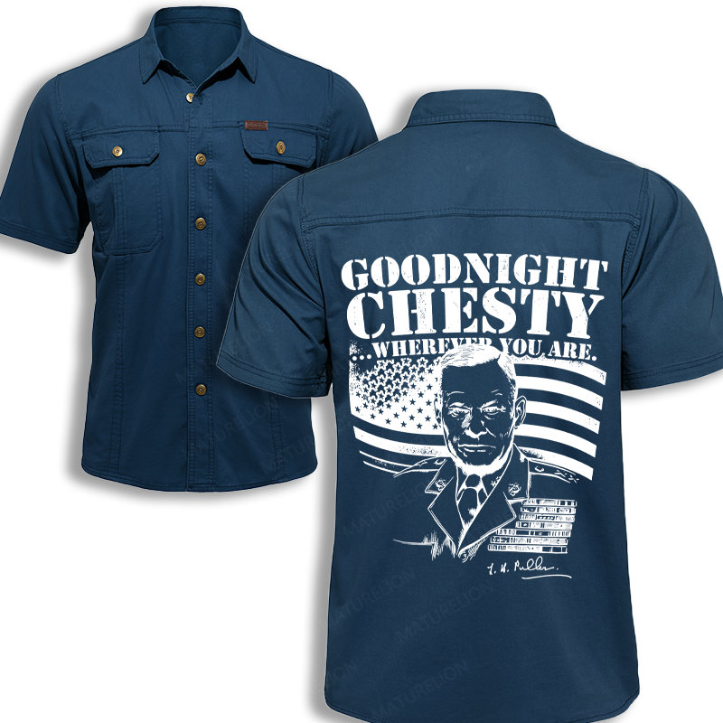 Maturelion Men's Work Shirt Goodnight Chesty Work Shirt