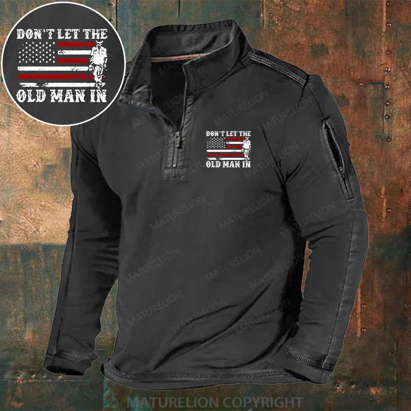 Maturelion Men's Henley Shirt Don't Let The Old Man In Henley Shirt