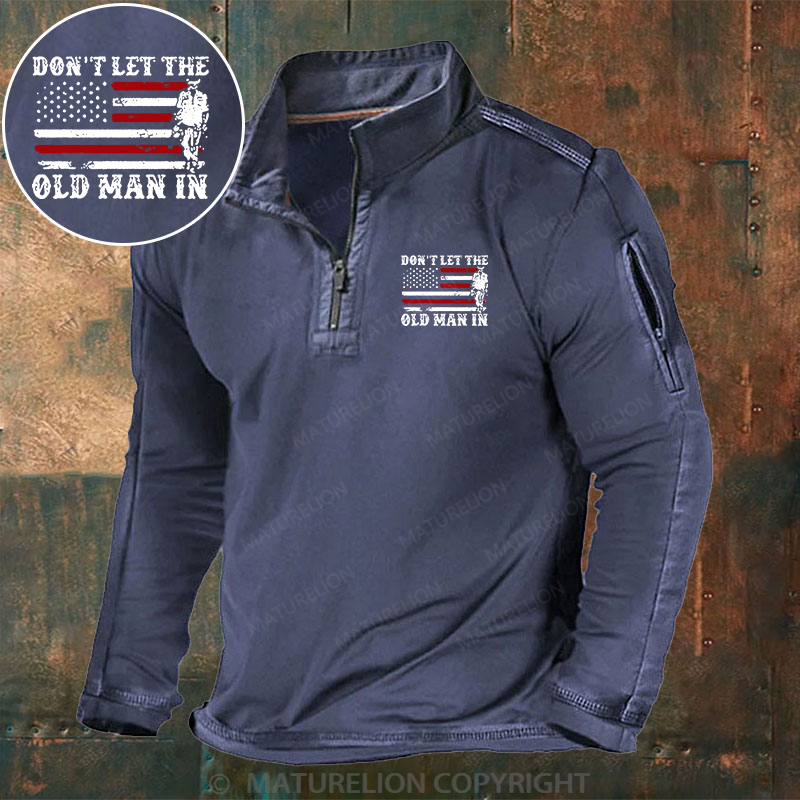 Maturelion Men's Henley Shirt Don't Let The Old Man In Henley Shirt