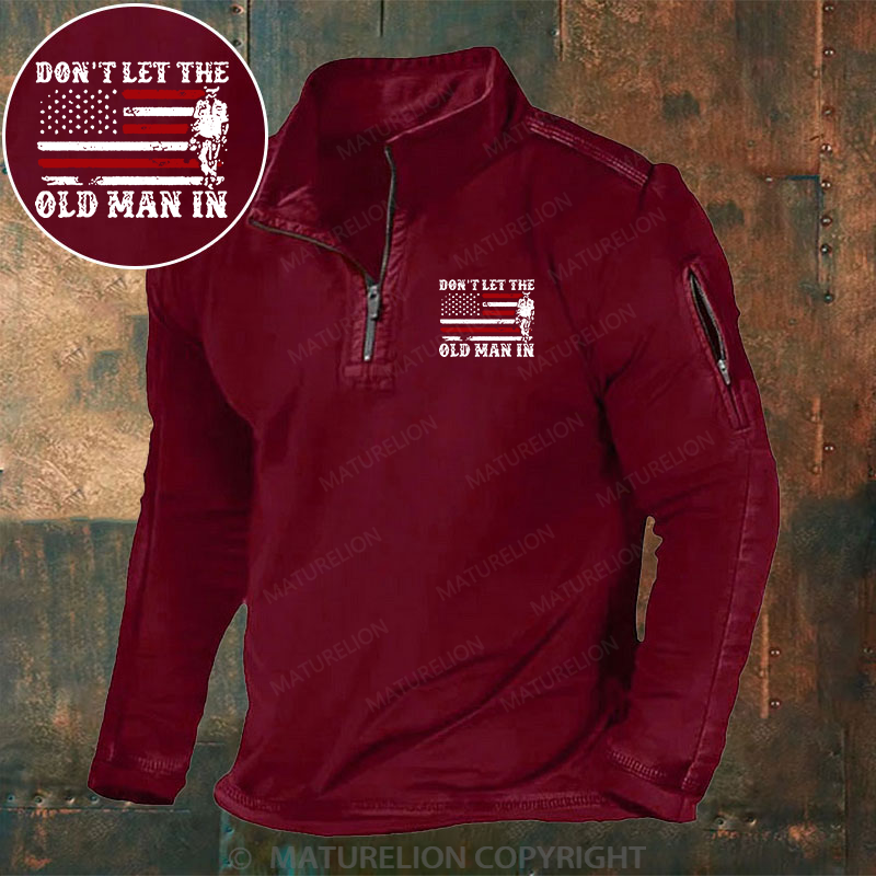 Maturelion Men's Henley Shirt Don't Let The Old Man In Henley Shirt
