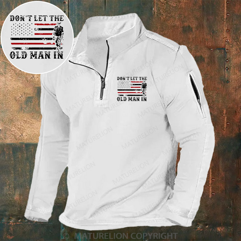 Maturelion Men's Henley Shirt Don't Let The Old Man In Henley Shirt