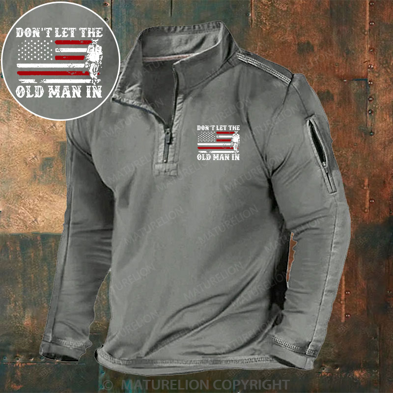 Maturelion Men's Henley Shirt Don't Let The Old Man In Henley Shirt