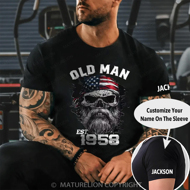 Maturelion Men's T-Shirt 1958 Old Man Light Cotton T-shirt
