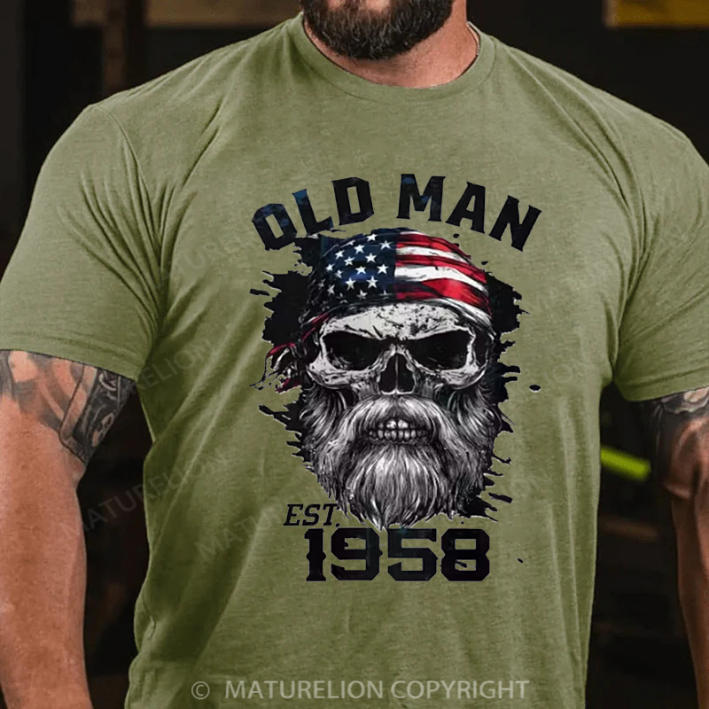 Maturelion Men's T-Shirt 1958 Old Man Light Cotton T-shirt
