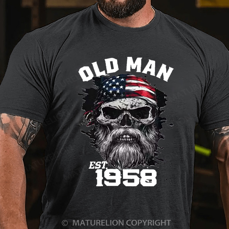 Maturelion Men's T-Shirt 1958 Old Man Light Cotton T-shirt