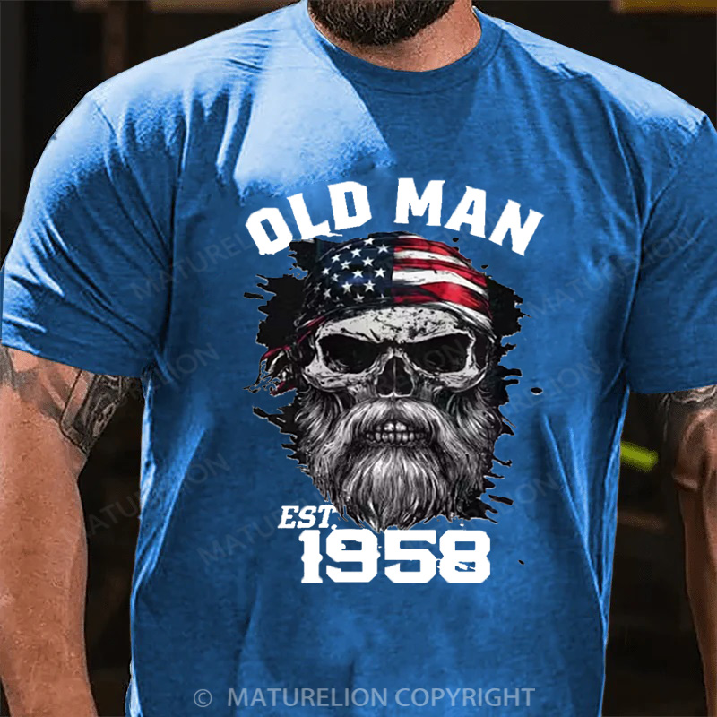 Maturelion Men's T-Shirt 1958 Old Man Light Cotton T-shirt
