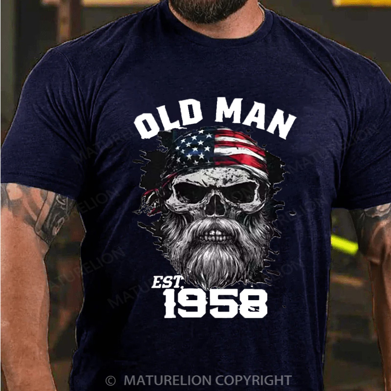 Maturelion Men's T-Shirt 1958 Old Man Light Cotton T-shirt